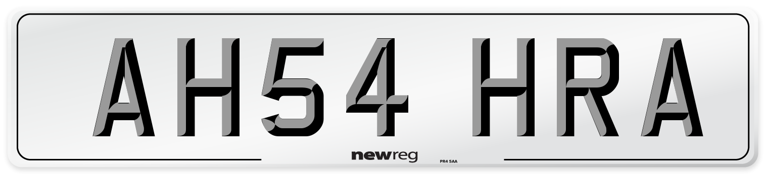 AH54 HRA Number Plate from New Reg